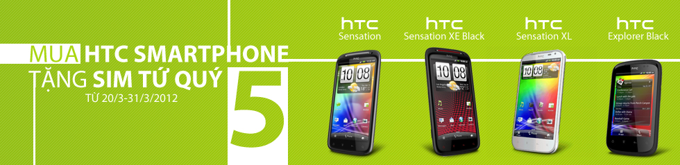 Sở hữu ngay HTC Smartphone với sim đẹp tứ quý 5